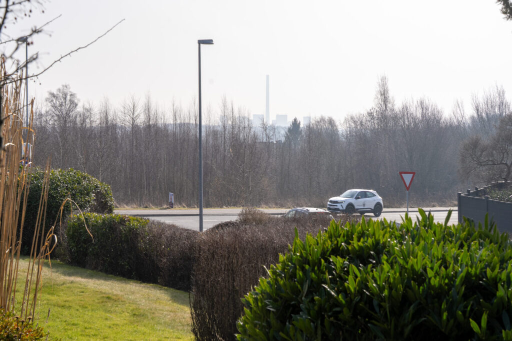 Her er udsigten fra en grund på Vildrosevej i Skødstrup. De selvvoksede birketræer er der i strid med udsigtsfredningen, men der er en manglende logik i selve fredningen, der gør det svært at komme af med træerne.