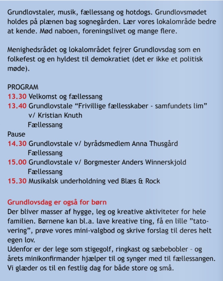 Grundlovsdag program